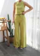 Keten Bluz Ve Pantolon İki̇li̇ Takim resmi